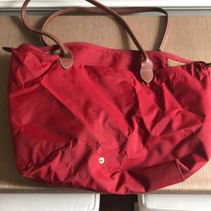 Longchamp Le Pliage Large Nylon Shoulder Tote Red